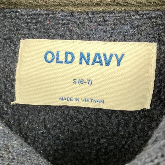 Old Navy Blue Knit Fleece Shawl Collar Button Long Sleeve Sweater Top Shirt - Picture 2 of 8